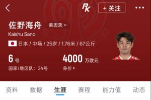 价值4000万欧元！25岁佐野海舟在德甲美因茨效力，上季出场48次贡献2球4助攻